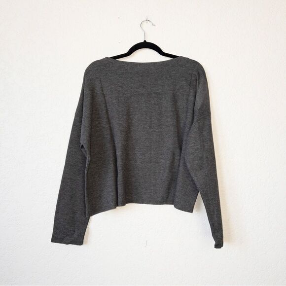 NWT Soncy‎ Gray It’s Too AM For Me Cropped Sweater Size 6 (30) - Picture 4 of 5